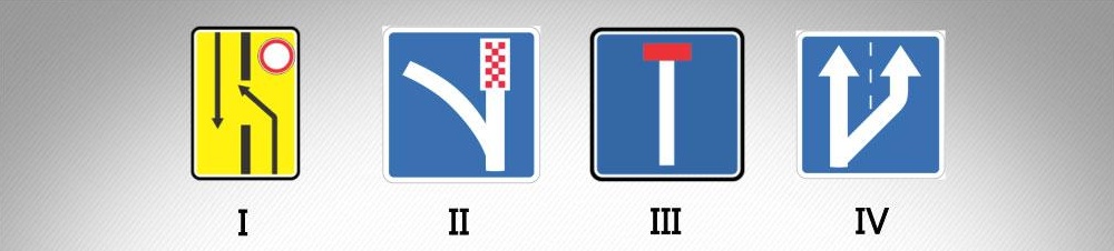 მოცემული საგზაო ნიშნებიდან რომელი მიუთითებს ციცაბო დაღმართებზე ავარიული გაჩერების ზოლის არსებობის შესახებ?