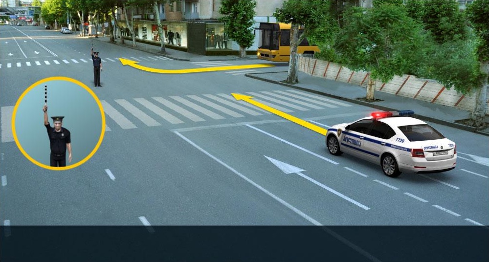 Which vehicle driver is allowed to proceed at this signal of the traffic controller?