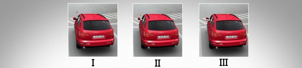 Which drawing shows hand signal for braking given by the vehicle driver?